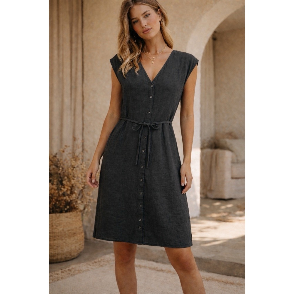 Esby Dress Hemp Cotton Made In USA Sz XS Boho Cottagecore Lagenlook Oversized